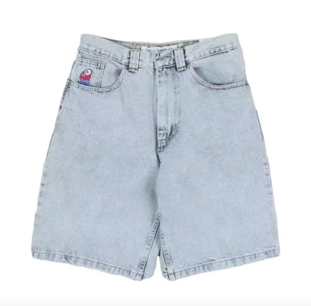 Boys' Loose Embroidered Denim Shorts