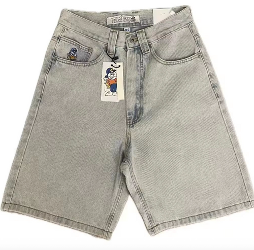 Boys' Loose Embroidered Denim Shorts