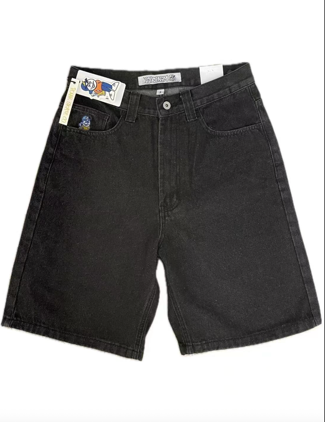 Boys' Loose Embroidered Denim Shorts