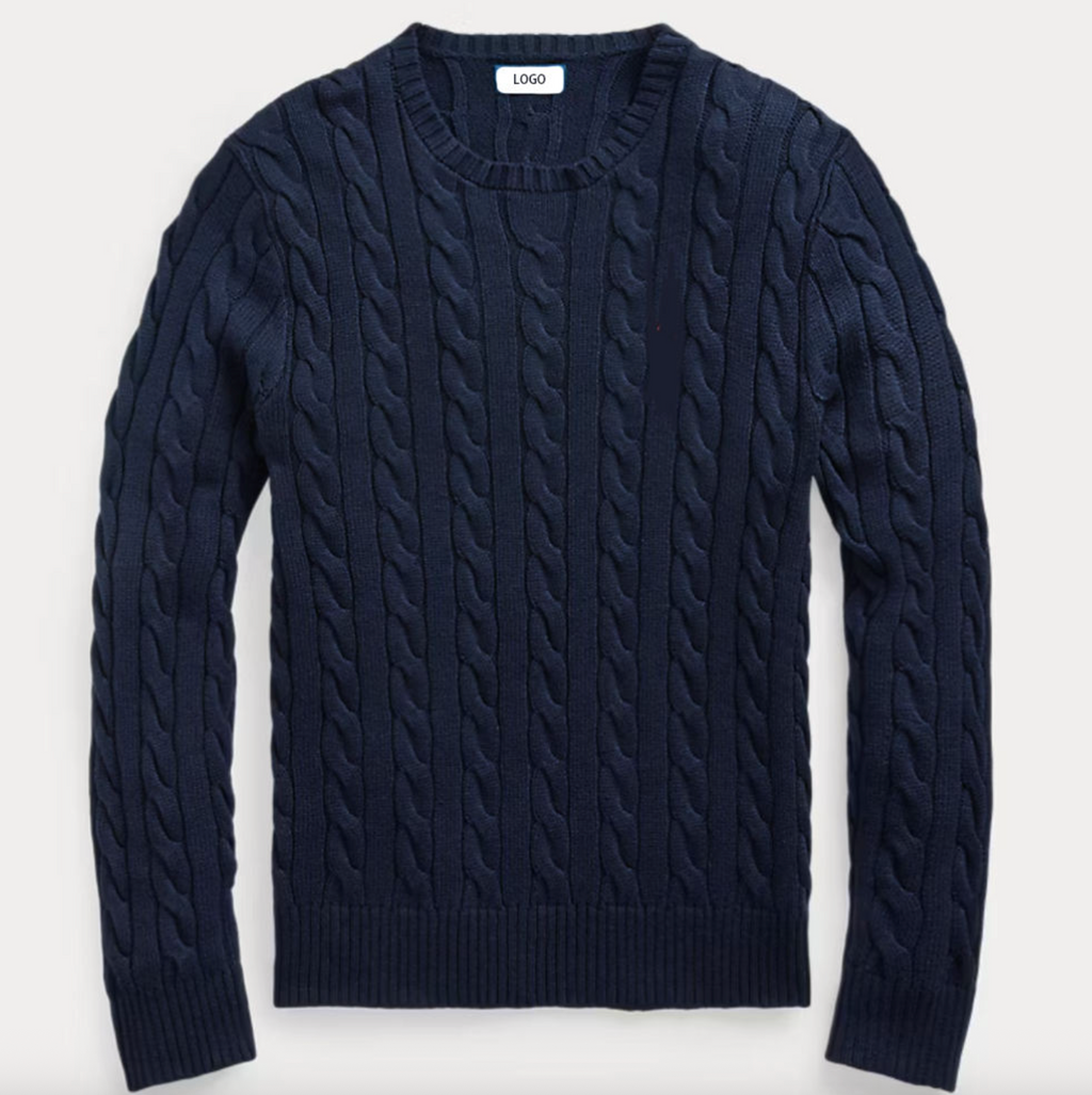 Men's Custom Cable Knit Pullover Sweater