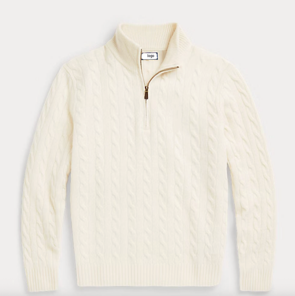 Men's Custom Cable Knit Pullover Sweater